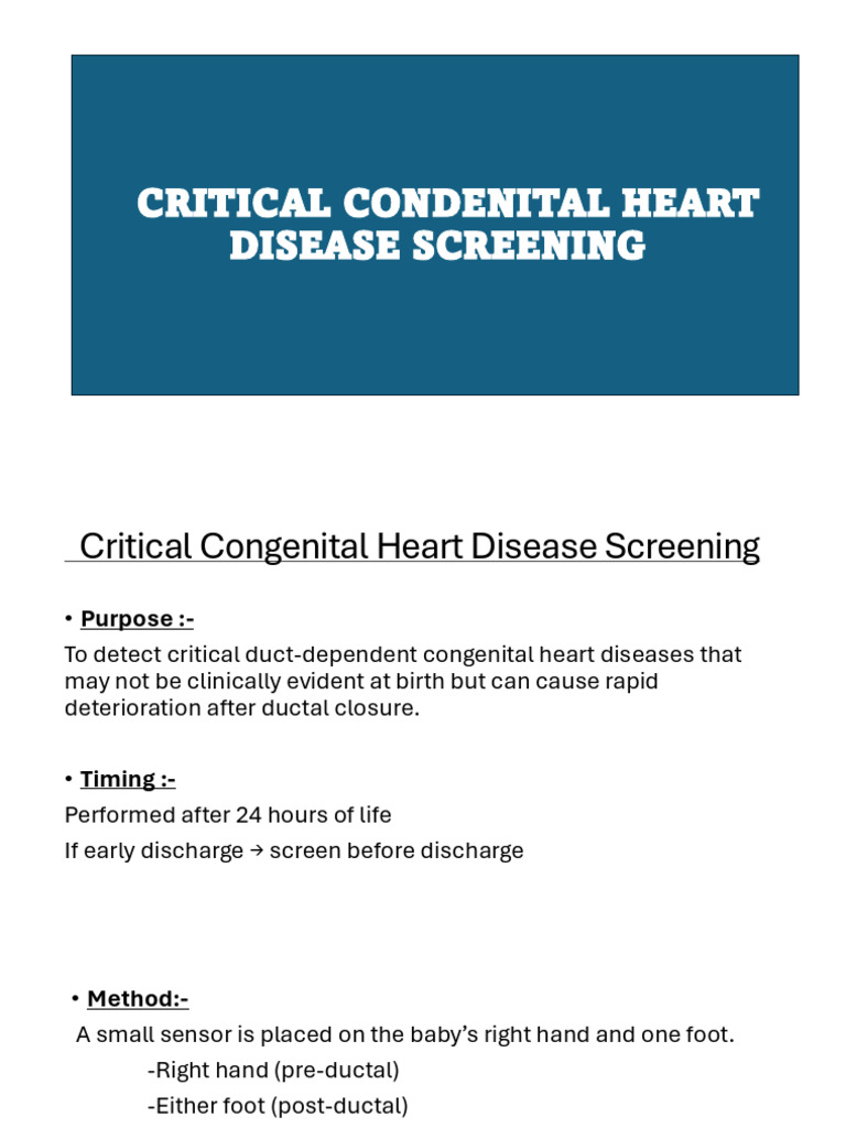 CCHD Screening | PDF