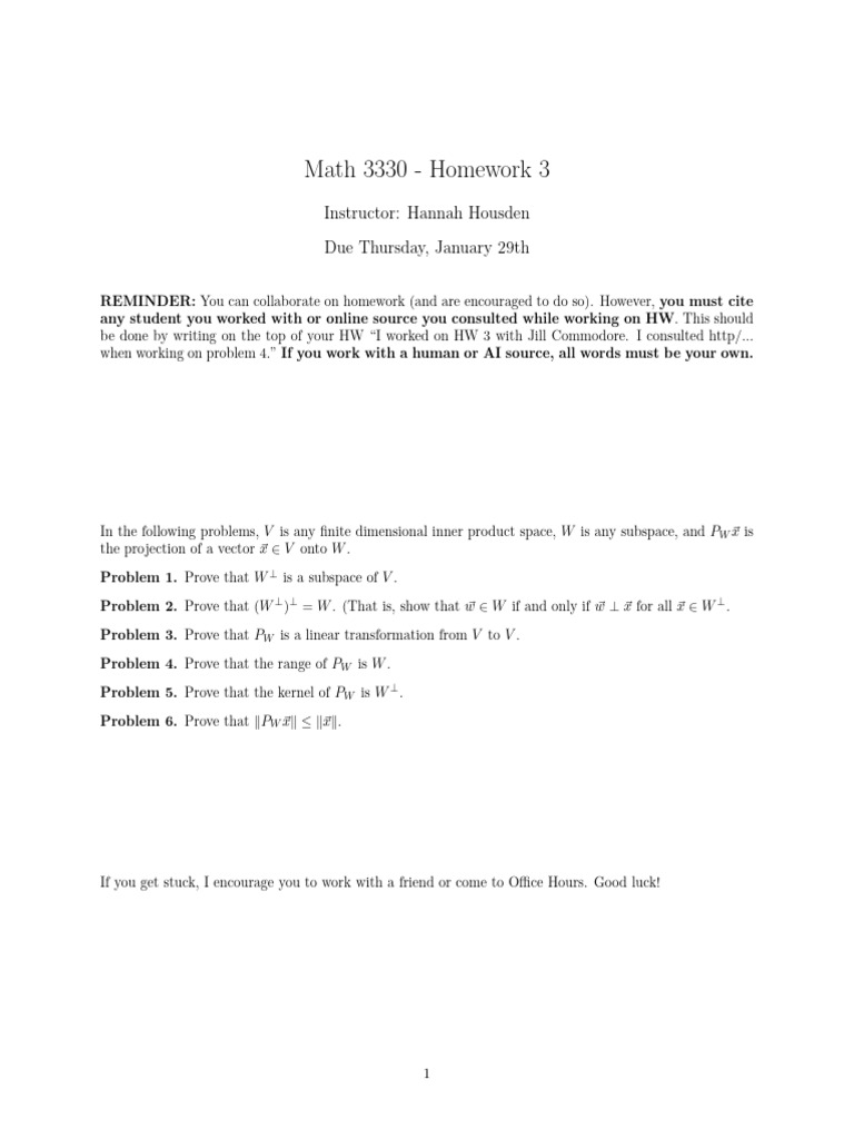 Math 3330 HW 3 | PDF