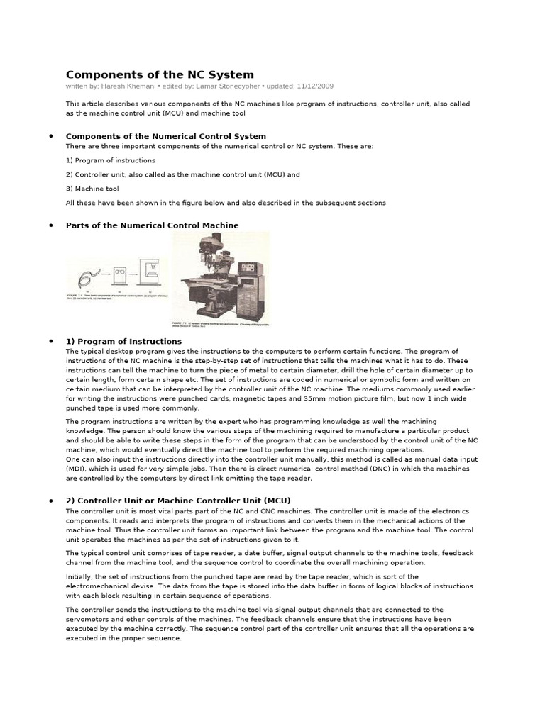 Components of The NC System | PDF | Office Equipment | Computer Science