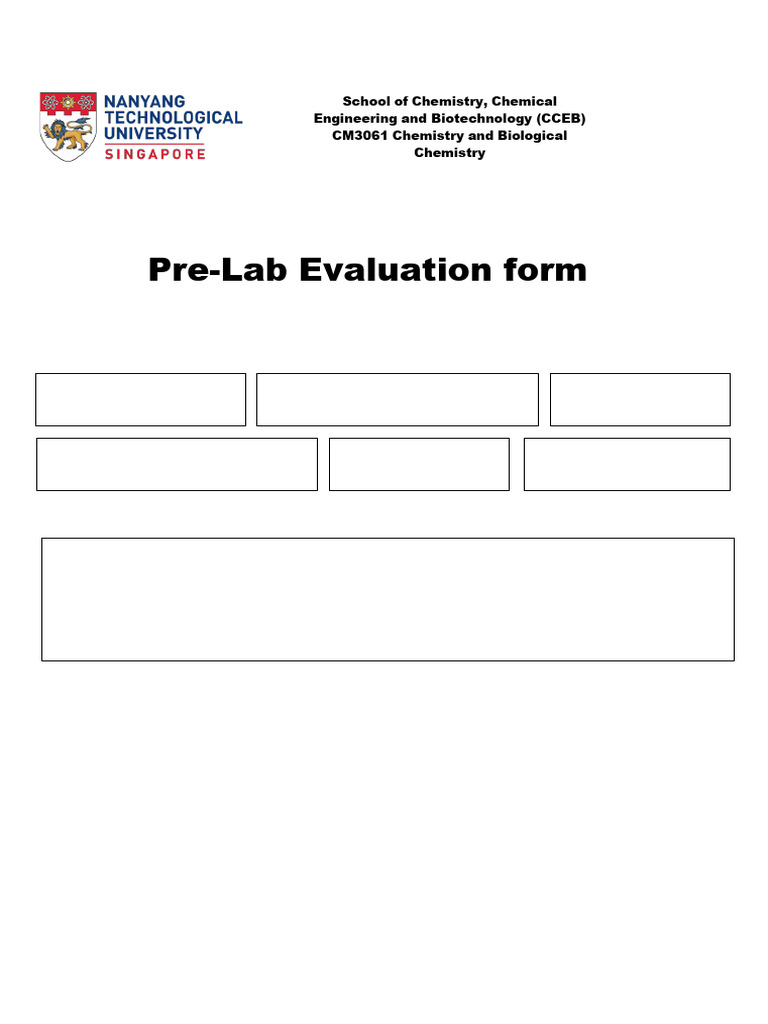 Pre-Lab Evaluation Form | PDF