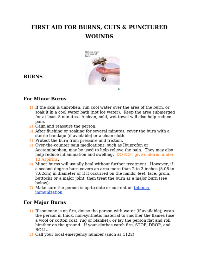 First Aid For Burns | PDF | Burn | Shock (Circulatory)