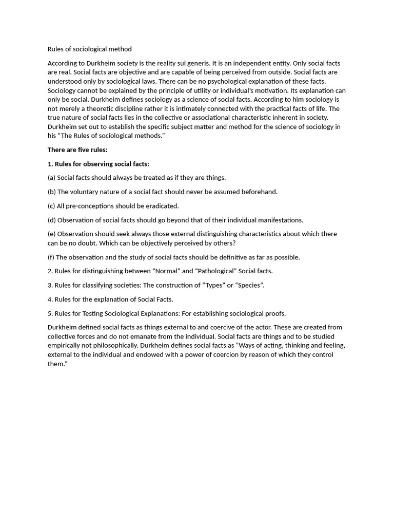 Rules of Sociological Method | PDF