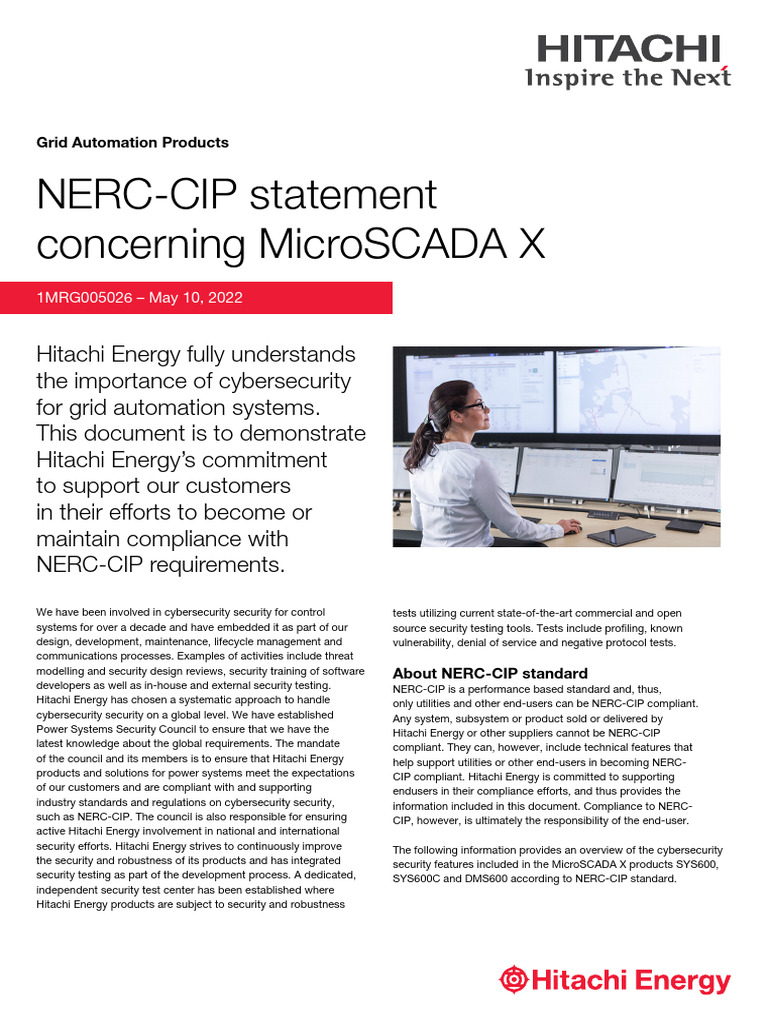 1MRG005026 - en - C - NERC-CIP Statement Concerning MicroSCADA X | PDF ...