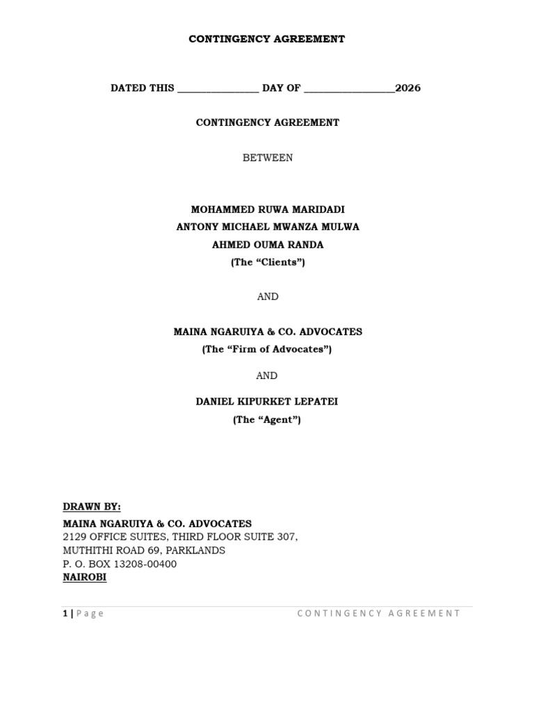 Contingency Agreement 2 | PDF | Advocate | Justice
