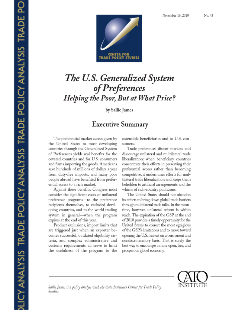 GSP Scheme | PDF | Most Favoured Nation | World Trade Organization