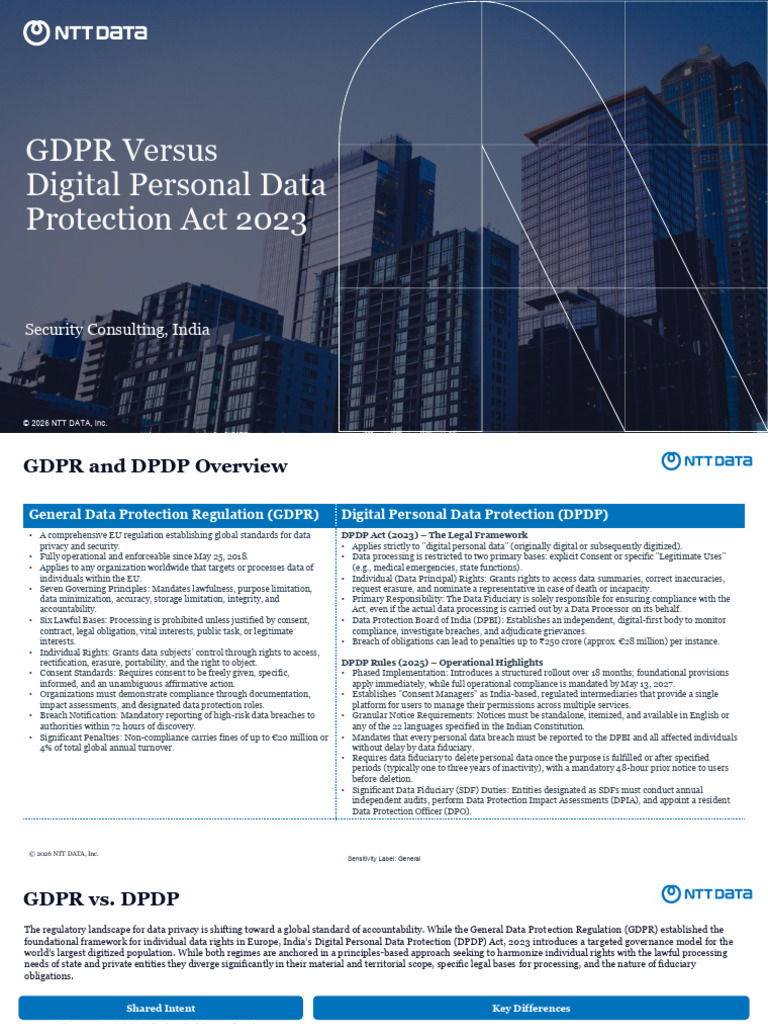 GDPR Vs India's DPDP Act - v1.0 | PDF | Regulatory Compliance ...