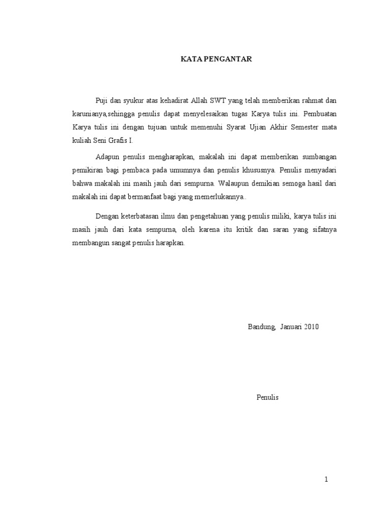 Kata Pengantar Seni Grafis