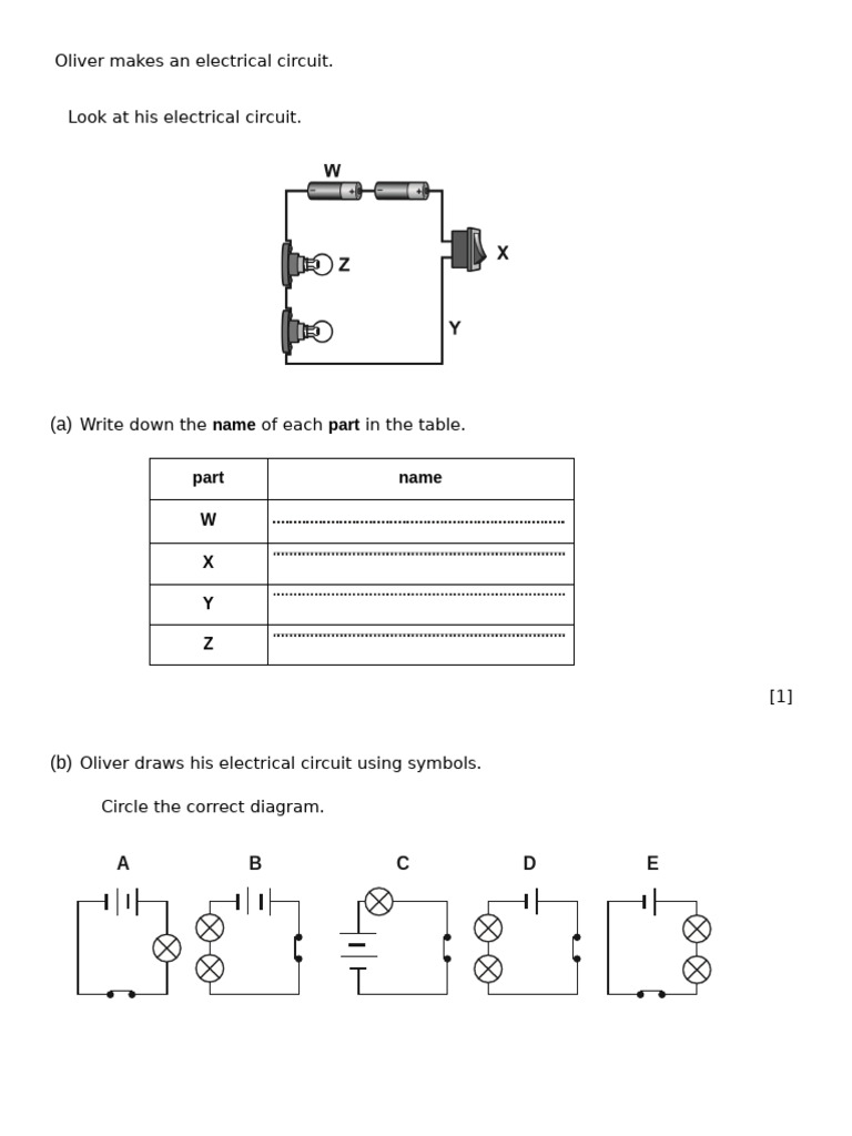 Electric Worksheet | PDF | Switch | Electricity
