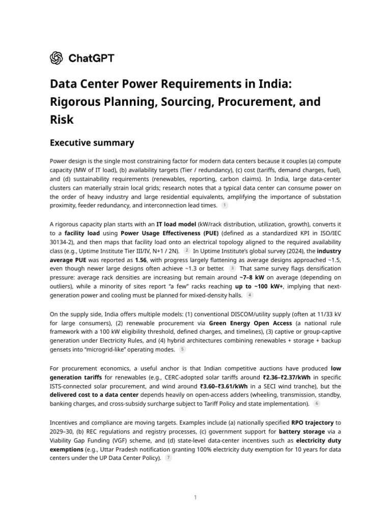 Data Center Power Requirements in India - Rigorous Planning, Sourcing ...