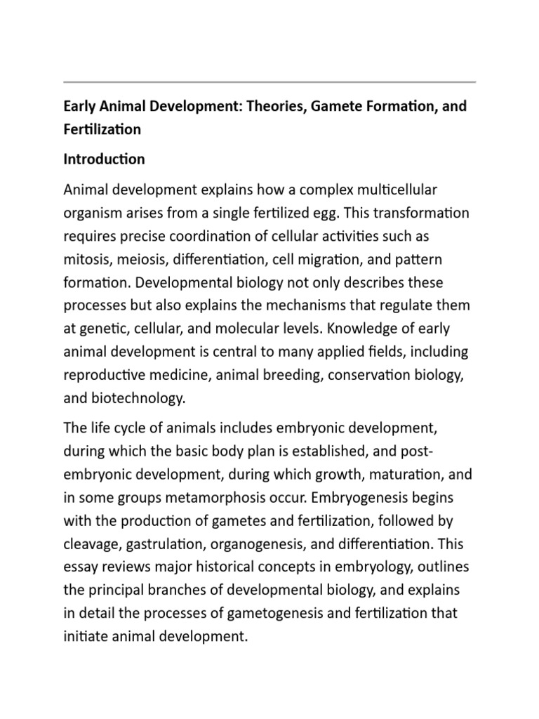 Early Animal Development | PDF | Sperm | Fertilisation