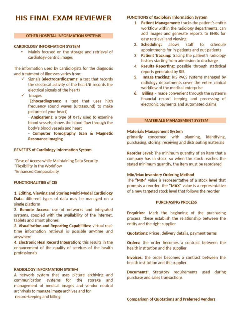 His Final Exam Reviewer | PDF | Privacy | Radiology