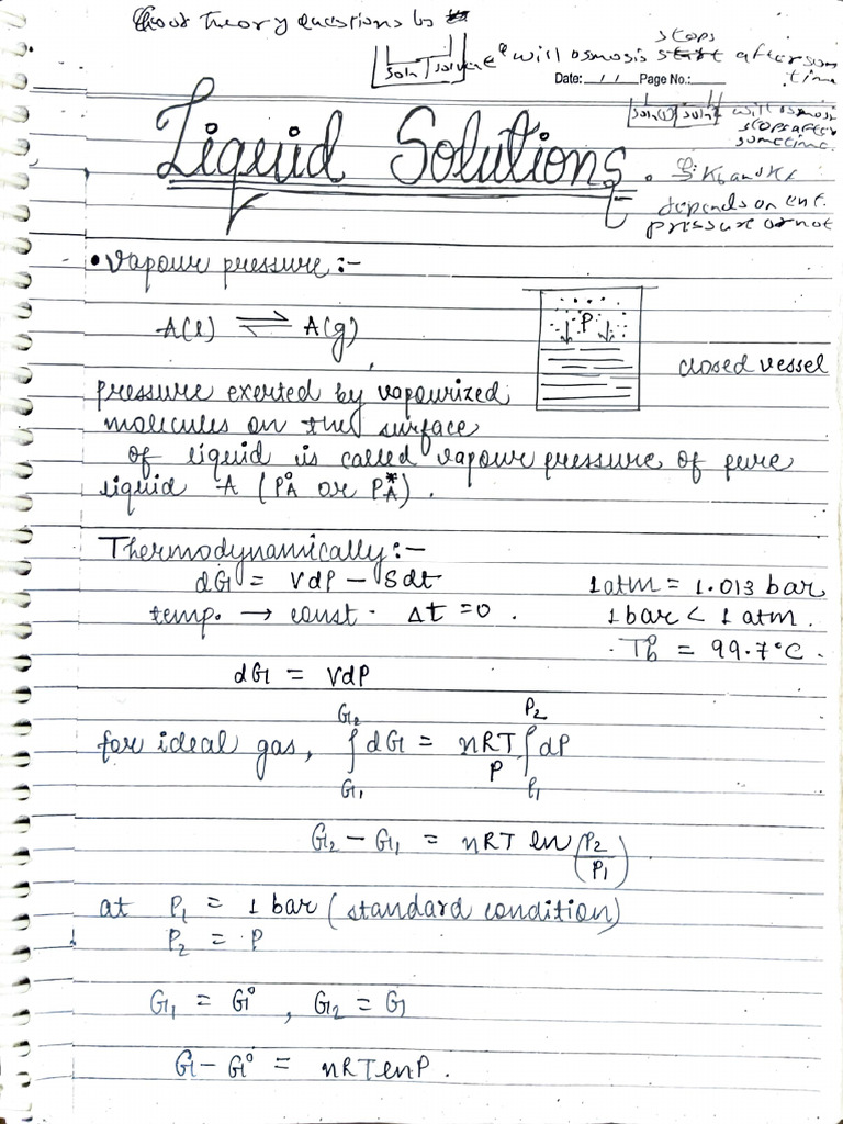 Liquid Solution | PDF