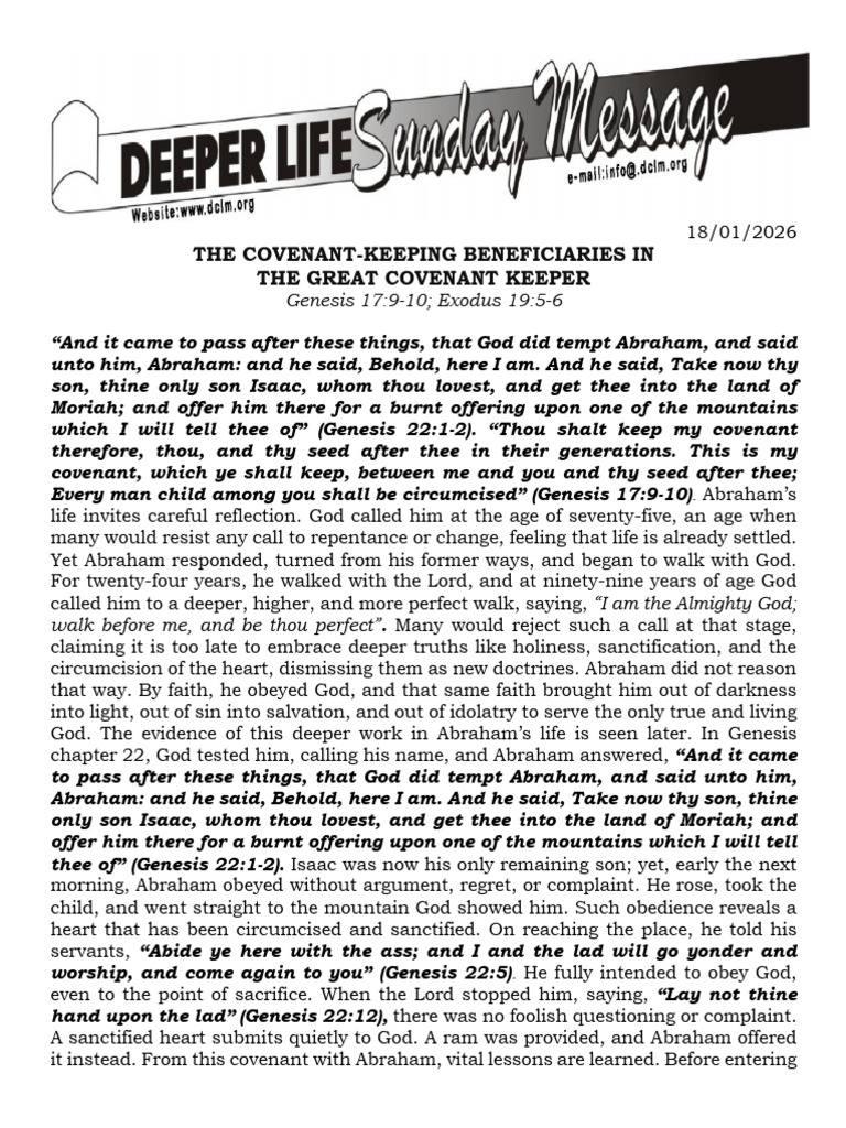 The Covenant-Keeping Beneficiaries in The Great Covenant Keeper ...