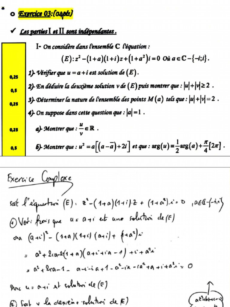 Exercice Complexe 2SM | PDF
