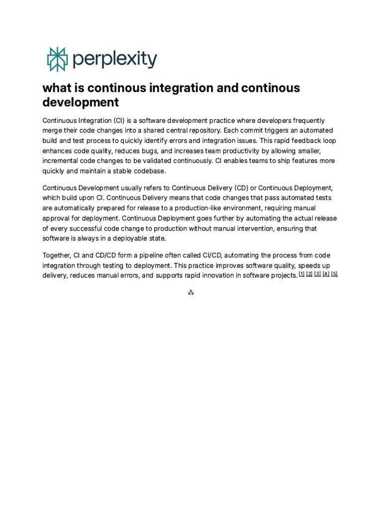 What Is Continous Integration and Continous Develo | PDF | Computing ...