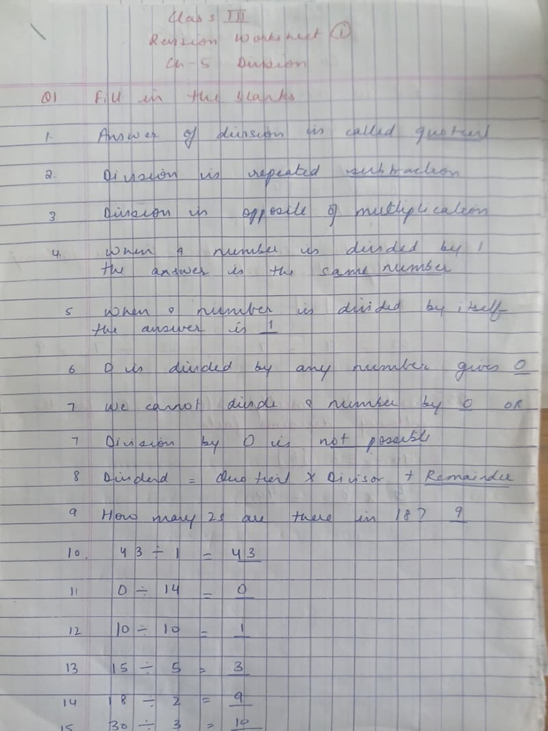 Class 3 Maths Term 2 Revision | PDF