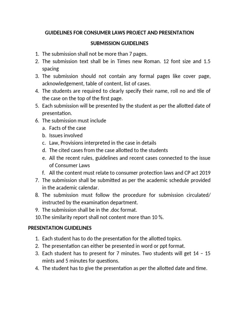 Presentation and Project Guidelines | PDF