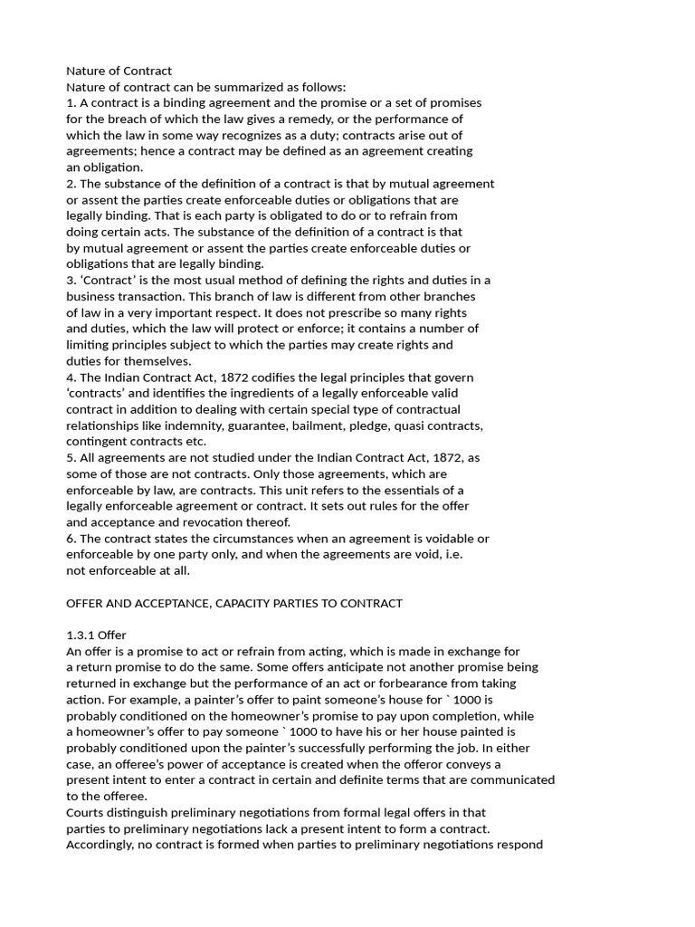 Indian Contract Act - Part 4 | PDF | Offer And Acceptance | Contract Law