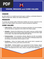 DPWH Vision, Mission, and Core Values | PDF | Career & Growth | Business