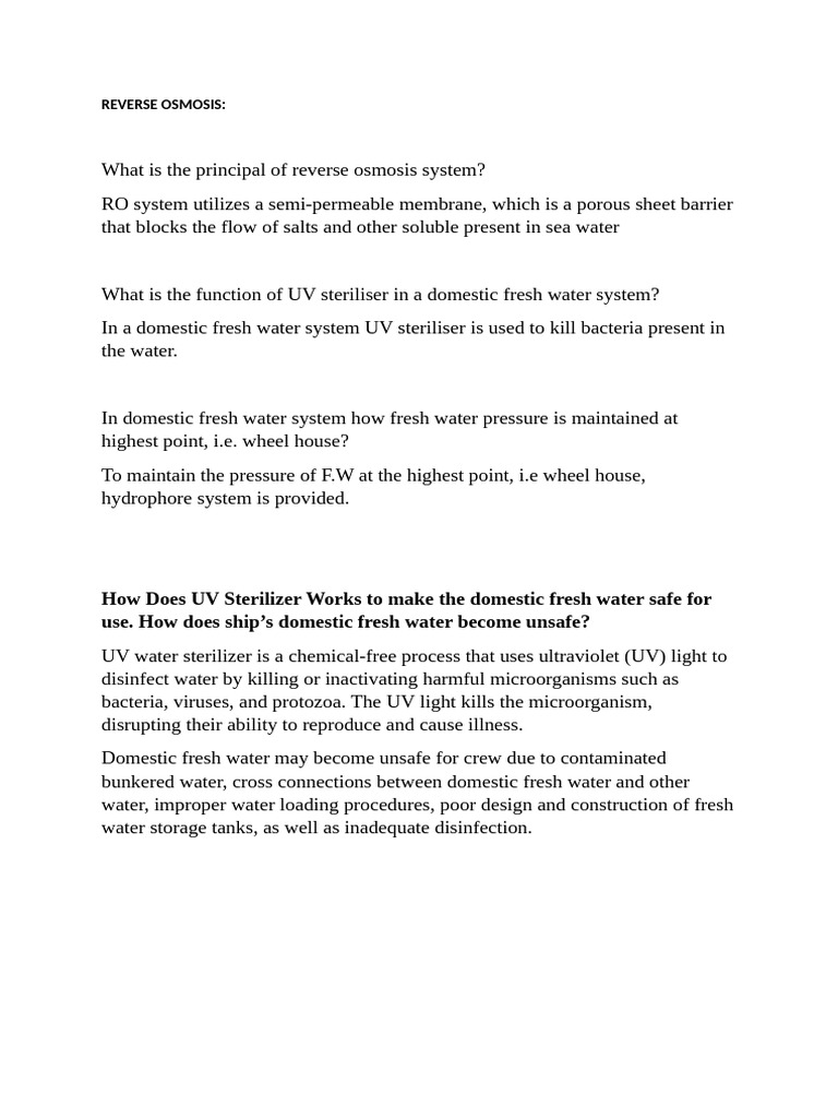 Reverse Osmosis | PDF