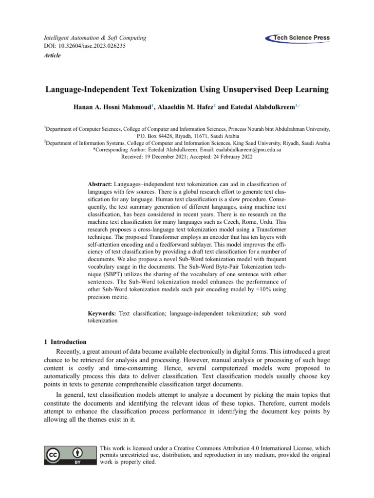 Language Independent Text Tokenization U | PDF | Applied Mathematics ...