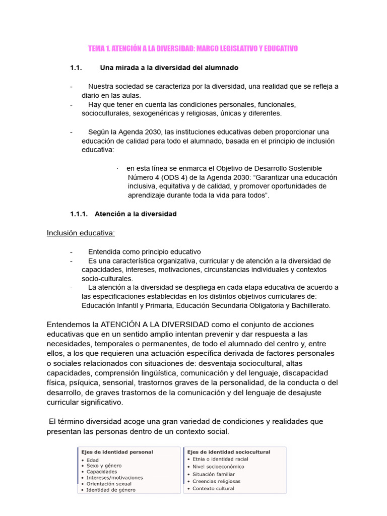Tema 1 Bases | PDF | Educación especial | Plan de estudios