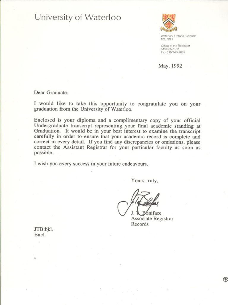UW Grad Letter | PDF