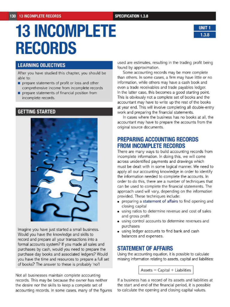 Incomplete Records | PDF