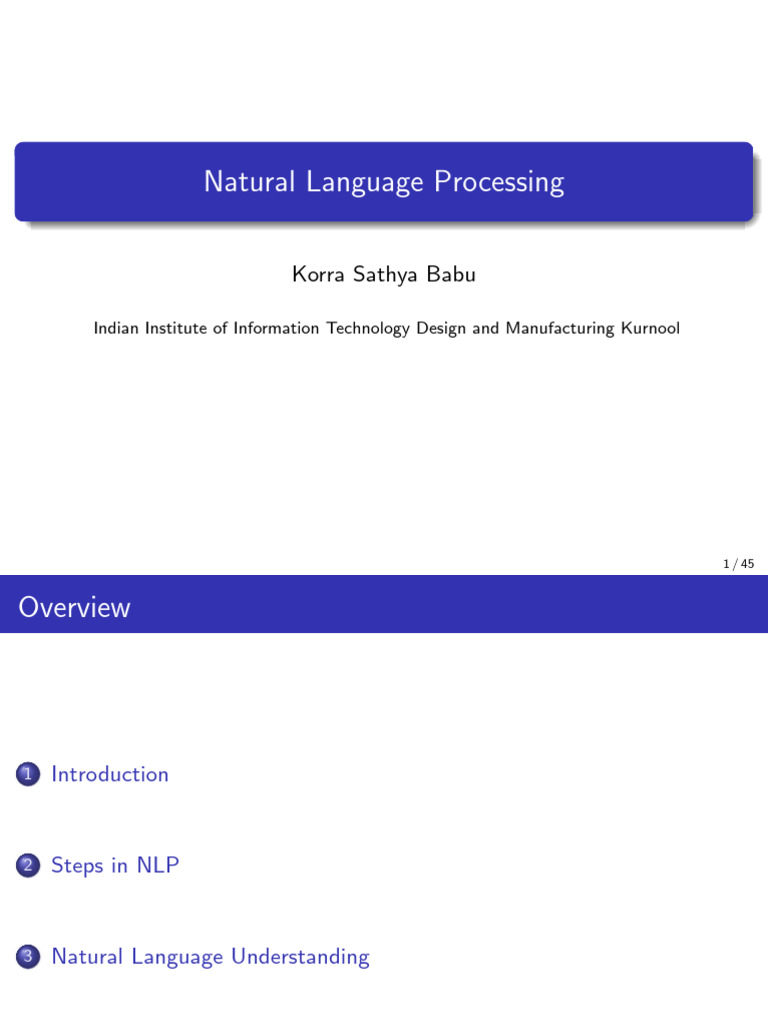 Introduction and Steps in NLP | PDF | Morphology (Linguistics) | Part ...