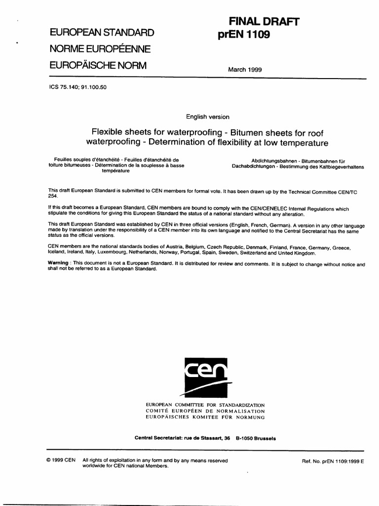 prEN 1109 | PDF
