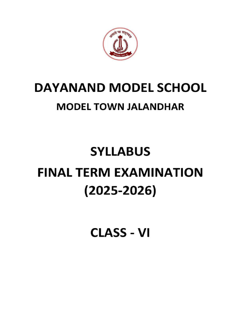 Class Vi Syllabus | PDF