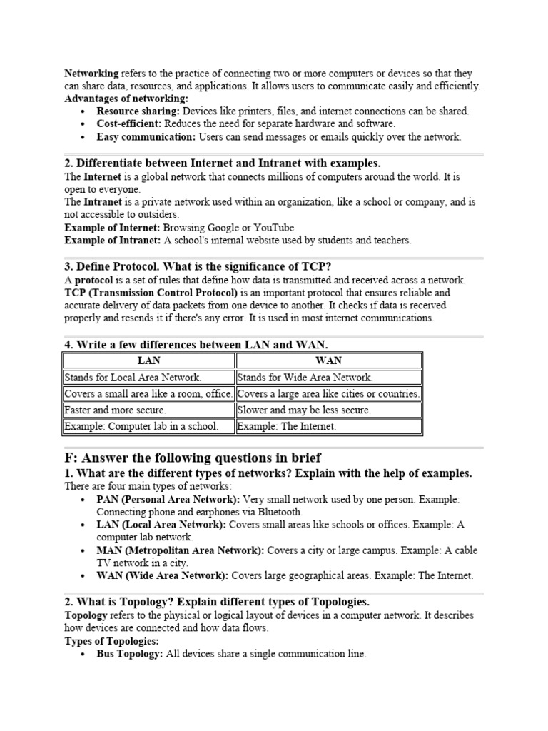 Class 8 CH 1 - 250515 - 191828 | PDF | Computer Network | Local Area ...