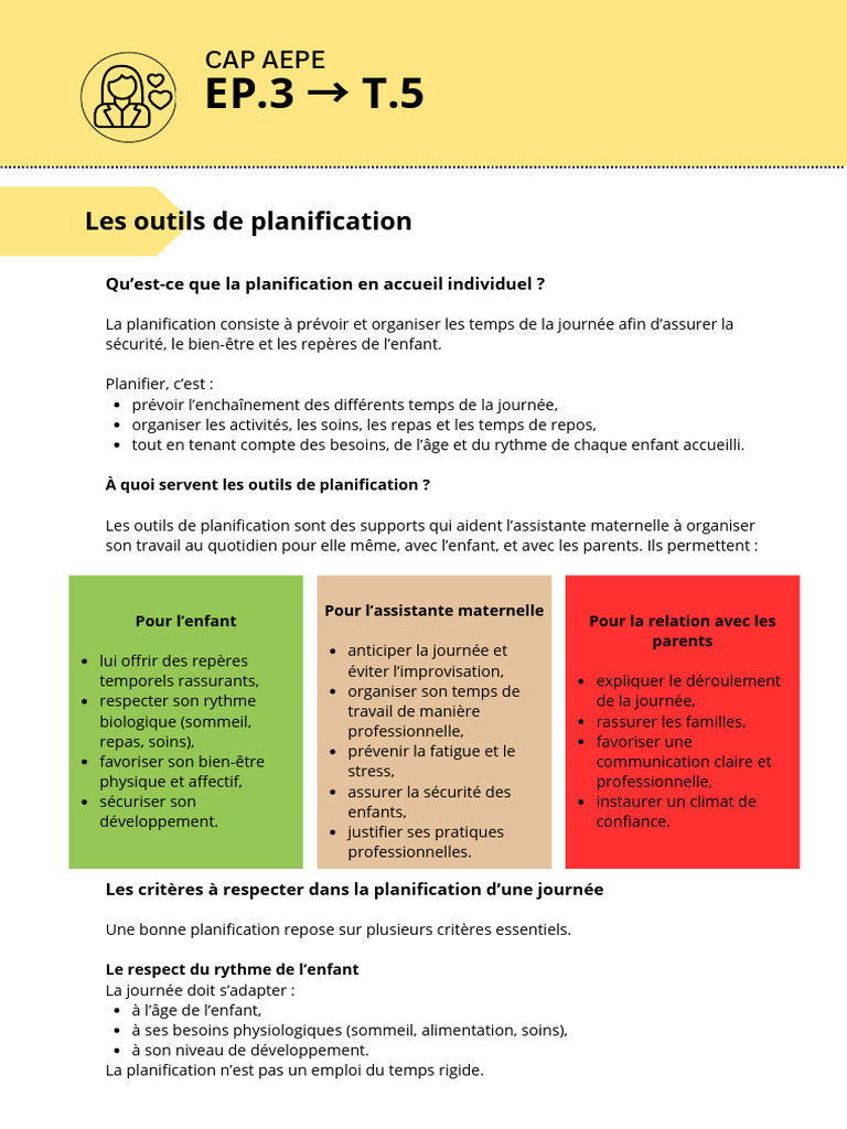 Les Outils de Planification | PDF