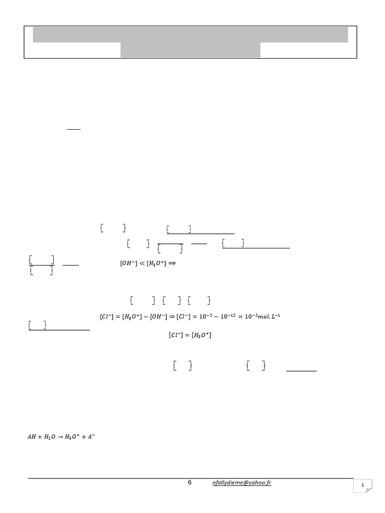 C6 Acide Fort Base Forte | PDF | Ph | Acide chlorhydrique