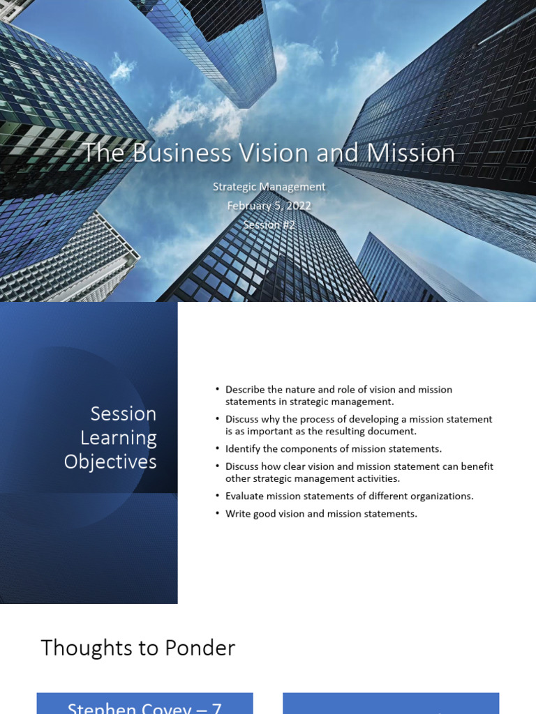 2 The Business Vision and Mission | PDF | Strategic Management ...