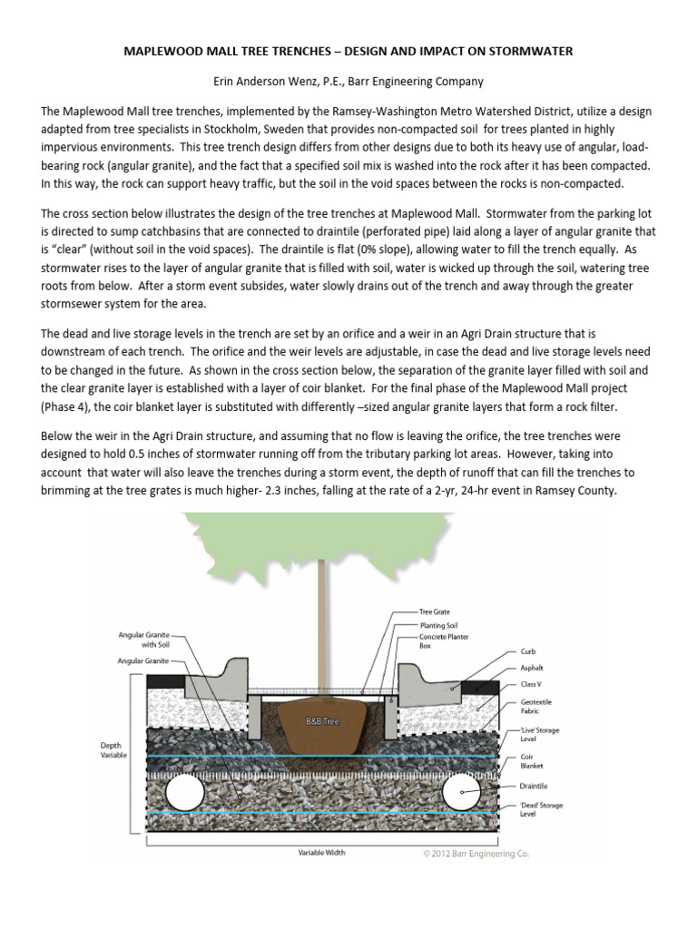 Maplewood Mall Tree Trench Factsheet | PDF | Storm Drain | Stormwater