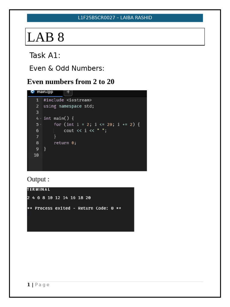 LAB 8 l1f25bscr0027 | PDF