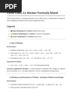 VCE Mathematical Methods Formula Sheet | PDF | Area | Mathematics