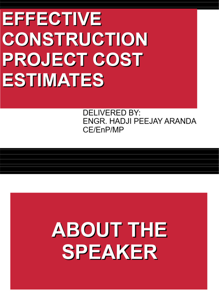 CPD Lecture On Construction Cost Estimates | PDF | Cost | Building ...
