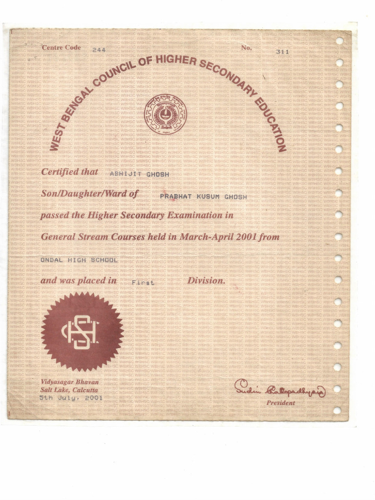 Hs Certificate | PDF
