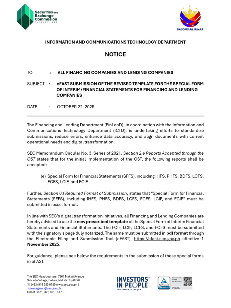 2025notice For The Submission of FCIF LCIF FCFS LCFS | PDF