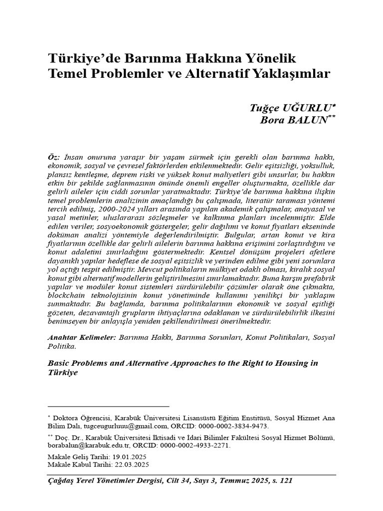 T - Rkiye - de Bar - Nma Hakk - Na Y - Nelik Temel Problemler Ve ...