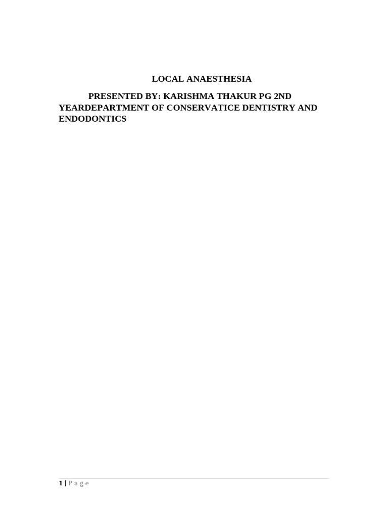 Local Anaesthesia Word | PDF | Action Potential | Membrane Potential