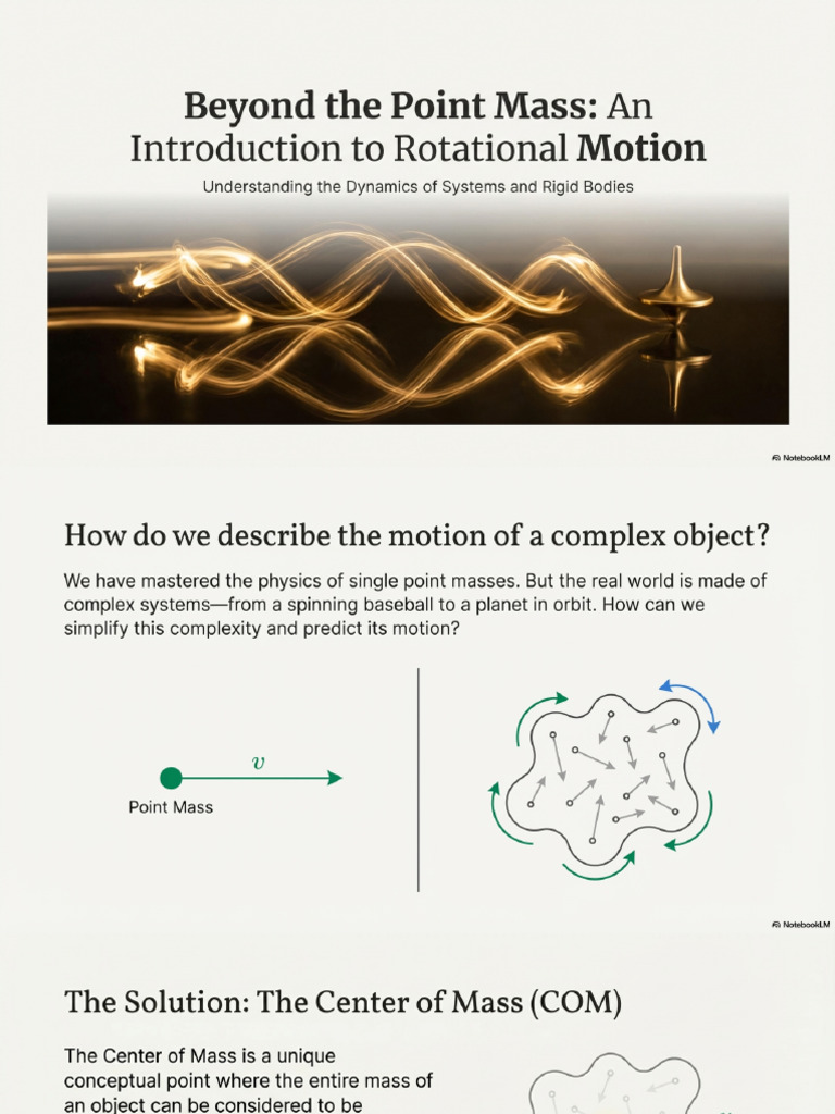 Rotational Dynamics Center of Mass and Rigid Bodies | PDF