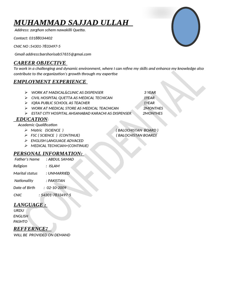 CV M Sajjad | PDF