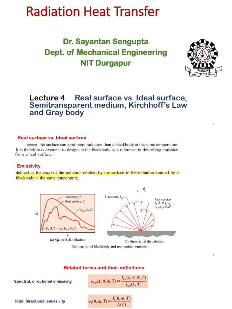 Radiation Heat Transfer Lecture 4 SS | PDF | Radiation | Transport ...