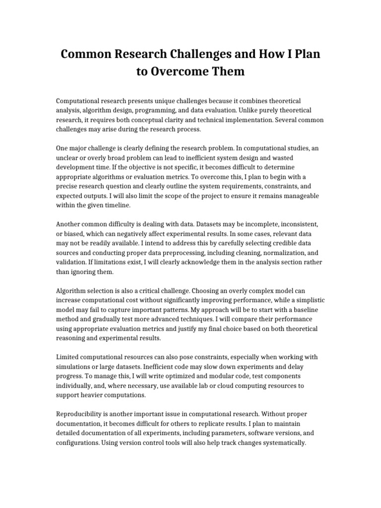 Computational Research Challenges Assignment | PDF | Evaluation ...