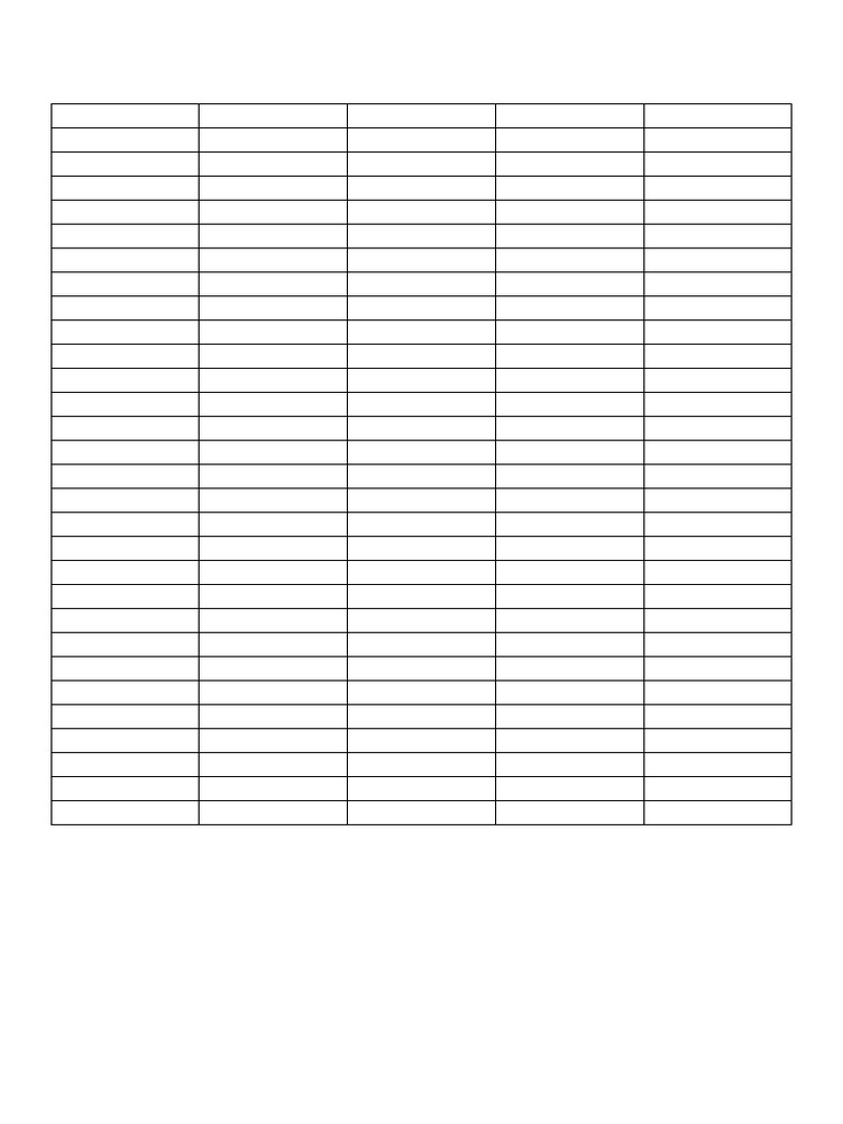 A4 5x30 Spreadsheet | PDF