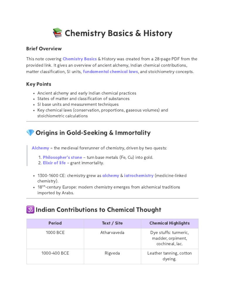 Chapter 1 Some Basic Concepts of Chemistry | PDF | Mole (Unit) | Molecules