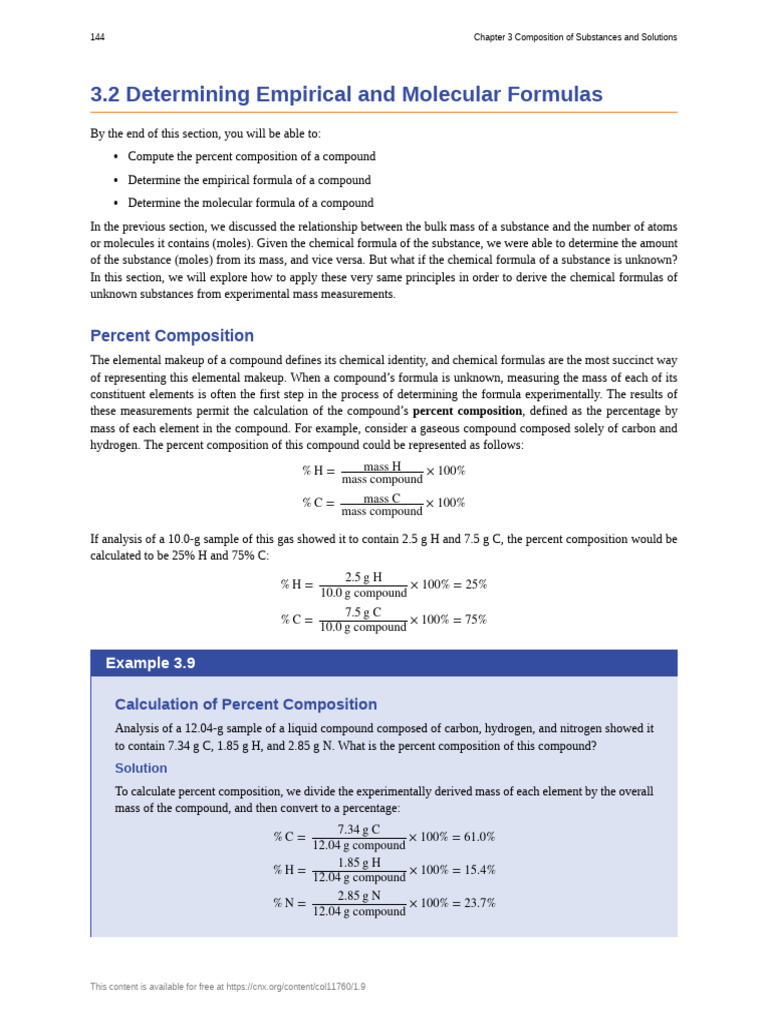 Determining Emperical Formula | PDF | Mole (Unit) | Molecules